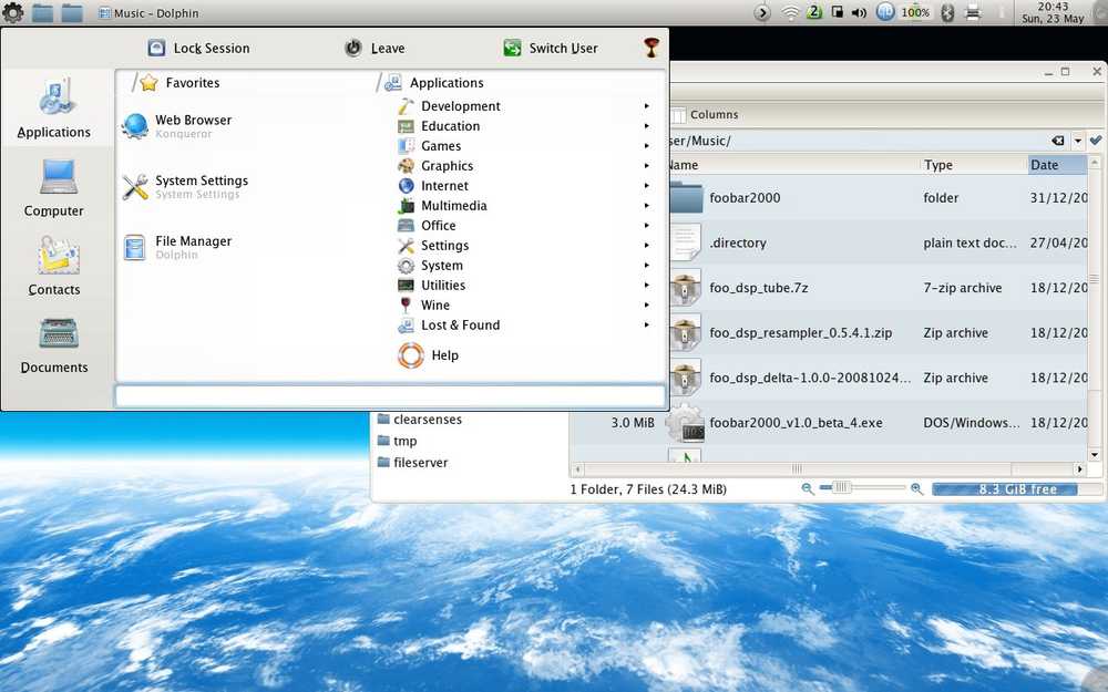 KDE 4.4.3 desktop screenshot